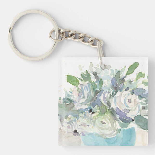 Porte-clefs Aménagement de printemps - Bouquet d'aquarelle (Devant)