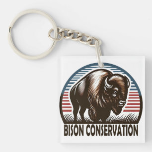 Porte-clefs American Bison Conservation World Wildlife Day