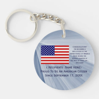 Porte-clefs American Citizenship Flag Award avec date par Janz