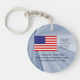 Porte-clefs American Citizenship Flag Award avec date par Janz