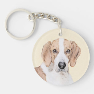 Porte-clefs American Foxhound Painting - Joli art original chi