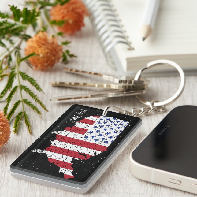 Porte-clefs American Peace Flag America State Keychai national (Devant droit)