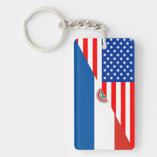 Porte-clefs amérique américaine paraguay demi drapeau usa