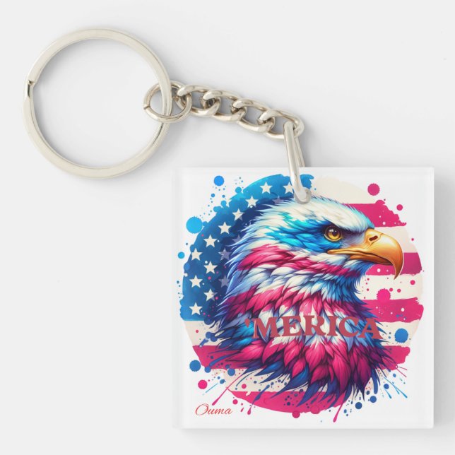 Porte-clefs Amérique - Patriotique USA Design pour 4 juillet,  (Devant)