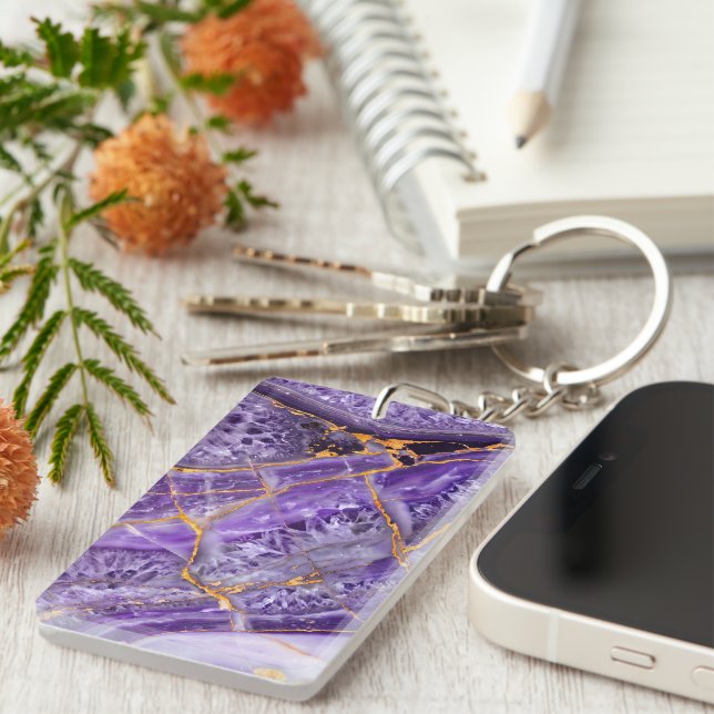 Porte-clefs Améthyste pourpre (Devant droit)