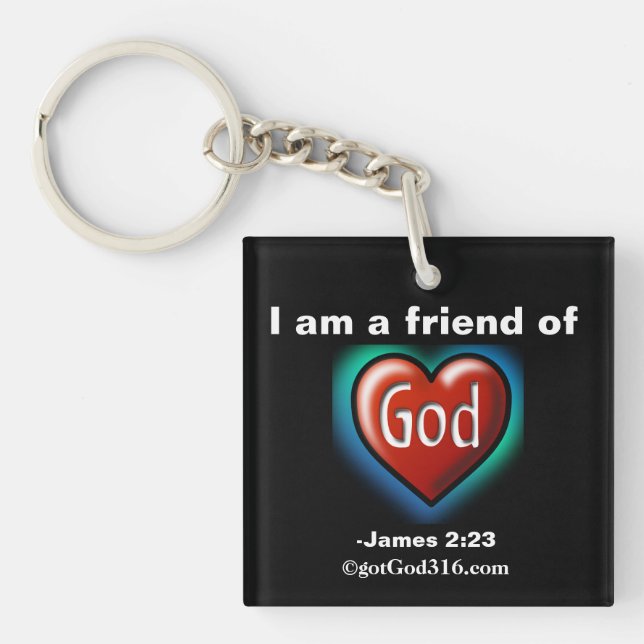 Porte-clefs Ami de Dieu Coeur gotGod316.com (Devant)