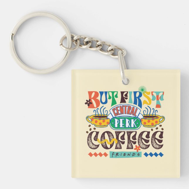 Porte-clefs AMIS™ | Mais Premier café Vibrant Graphisme (Devant)