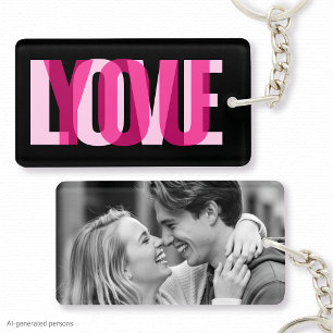Porte-clefs Amour à toi Photo personnalisée Typographie modern