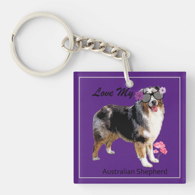 Porte-clefs Amour amusant et mignon My Aussie (Devant)