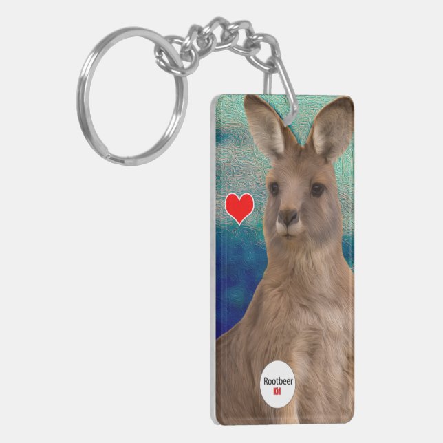 Porte-clefs Amour animal - Kangaroo Love (Devant gauche)