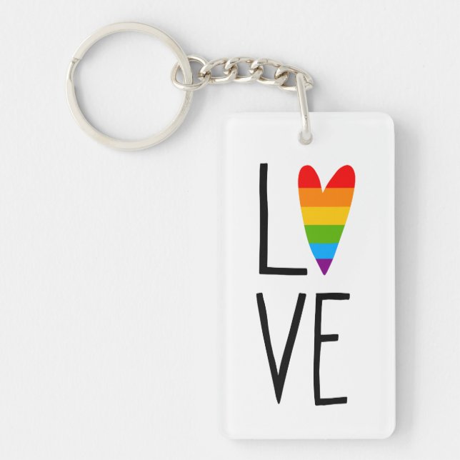 Porte-clefs Amour arc-en-ciel (Devant)