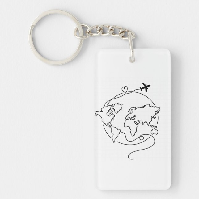 Porte-clefs 🌍 Amour autour du monde ✈️ (Devant)