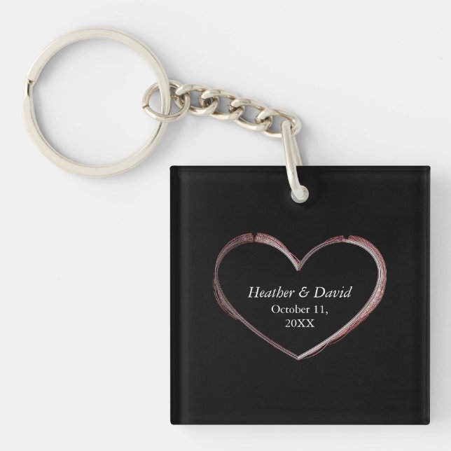 Porte-clefs Amour Cœur Attrayant Charmeur Mariage (Devant)