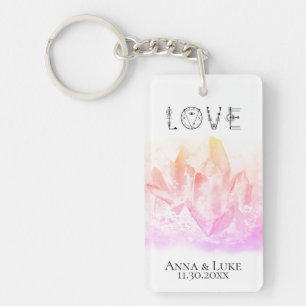 Porte-clefs *~* "AMOUR" Cristaux roses Événements Mariage SWAG