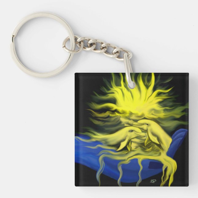 Porte-clefs Amour dauphin (Devant)