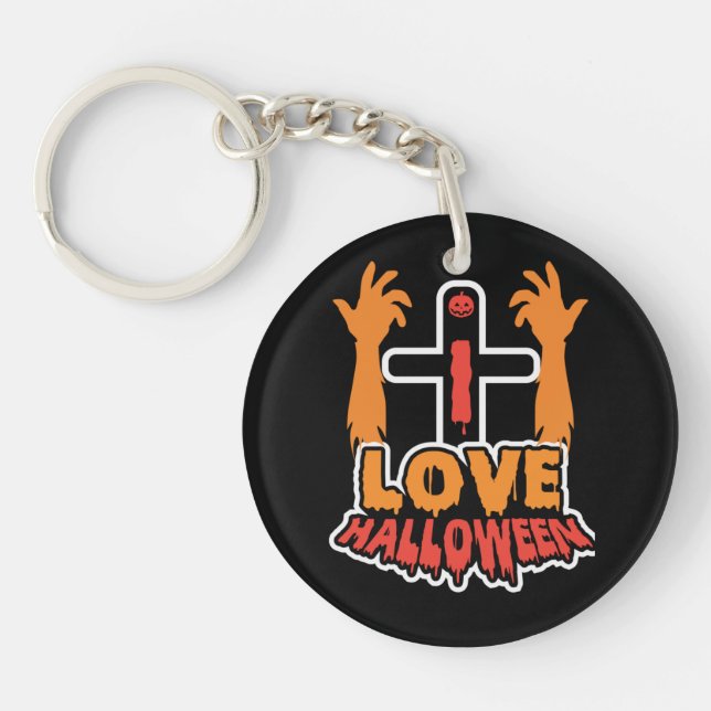 Porte-clefs Amour drôle Halloween Éffrayant mains Zombie (Devant)