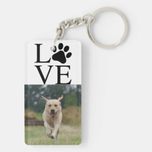 Porte-clefs Amour Empreinte de patte animal simple minima deux