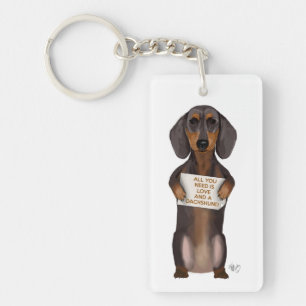Porte-clefs Amour et Dachshund