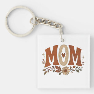Porte-clefs Amour Floral de Maman d'Automne Rustique