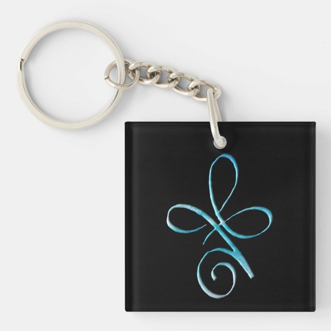 Porte-clefs Amour inconditionnel turquoise (Devant)