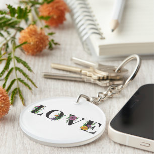 Porte-clefs Amour moderne Couleurs vives Floral