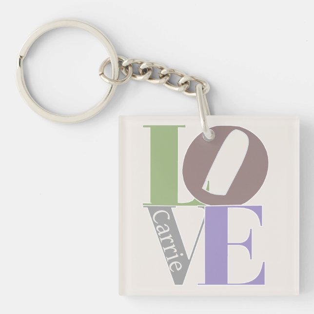 Porte-clefs Amour Moderne Favorise Mariage Personnalisé (Devant)