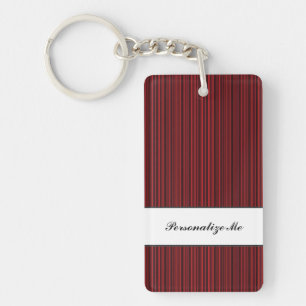 Porte-clefs Amour Papillon Rayures Personnalisées Rouge Noir