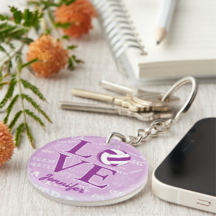 Porte-clefs Amour personnalisé conception netball Acrylique