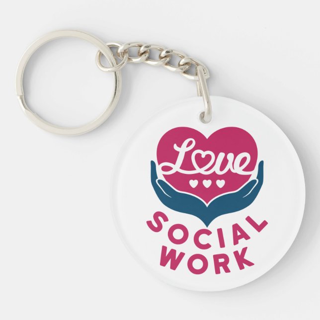 Porte-clefs Amour Travail social Travailleur social Appréciati (Devant)