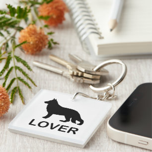 Porte-clefs Amoureux de Berger Allemand avec Silhouette