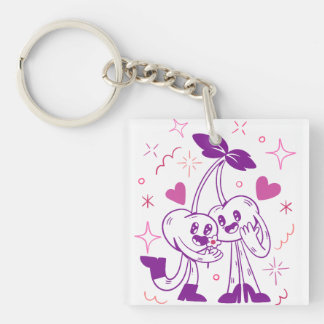 Porte-clefs Amoureux de Cerises Douces – Art Esthétique Romant
