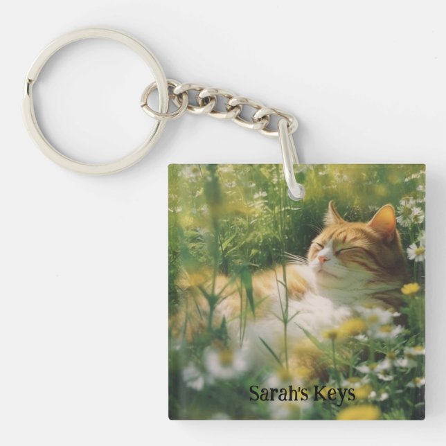 Porte-clefs Amoureux de les chats porte - clé personnalisé (Devant)