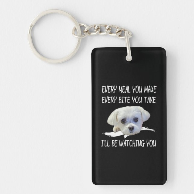 Porte-clefs Amoureux de les chiens| Mignons Maltais Chaque Rep (Devant)