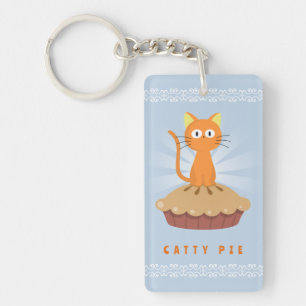 Porte-clefs Amoureux des chats à tarte cuite