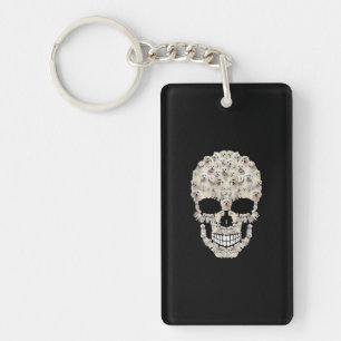 Porte-clefs Amoureux des chiens Crâne d'Halloween de chien m