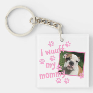 Porte-clefs Amoureux des chiens Mama avec photo personnalisée