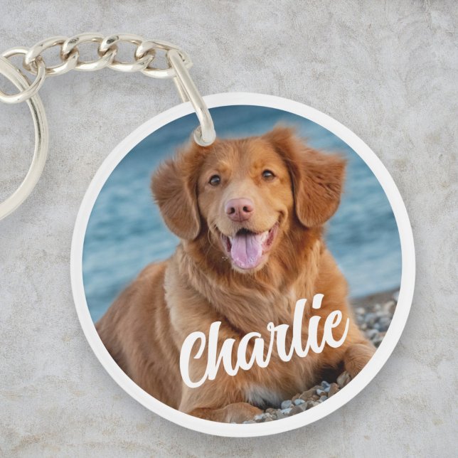 Porte-clefs Amoureux des chiens personnalisé deux photo garde- (Créateur téléchargé)