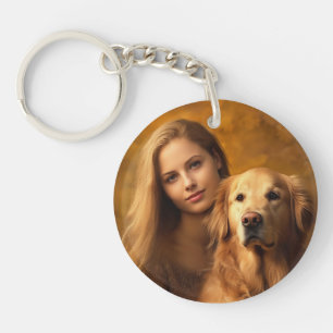 Porte-clefs Amoureux des chiens photo personnalisé pour animal
