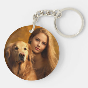 Porte-clefs Amoureux des chiens photo personnalisé pour animal