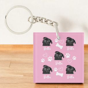 Porte-clefs Amoureux des chiens photo pour animaux de compagni