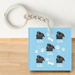 Porte-clefs Amoureux des chiens photo pour animaux de compagni