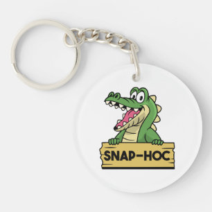Porte-clefs Amoureux drôle d'alligator et soigneur de crocodil