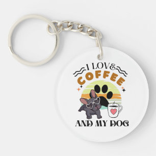 Porte-clefs Amoureux du café - J'aime le café et mon chien