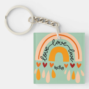 PORTE-CLEFS AMOVE LOVE LOVE RETRO BOHO COEURS EN BOW