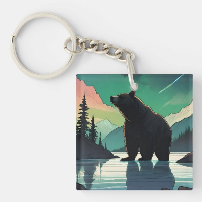 Porte-clefs Amphithéâtre aurore de l'ours grizzli du Juneau en (Devant)