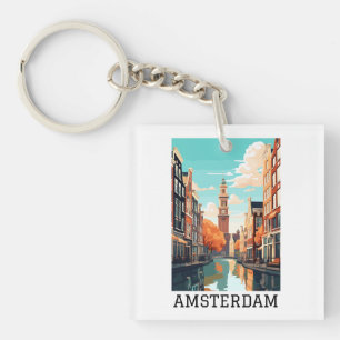Porte-clefs Amsterdam Pays-Bas Canal Travel