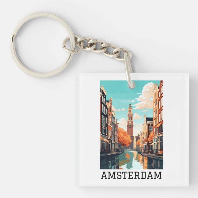 Porte-clefs Amsterdam Pays-Bas Canal Travel (Devant)