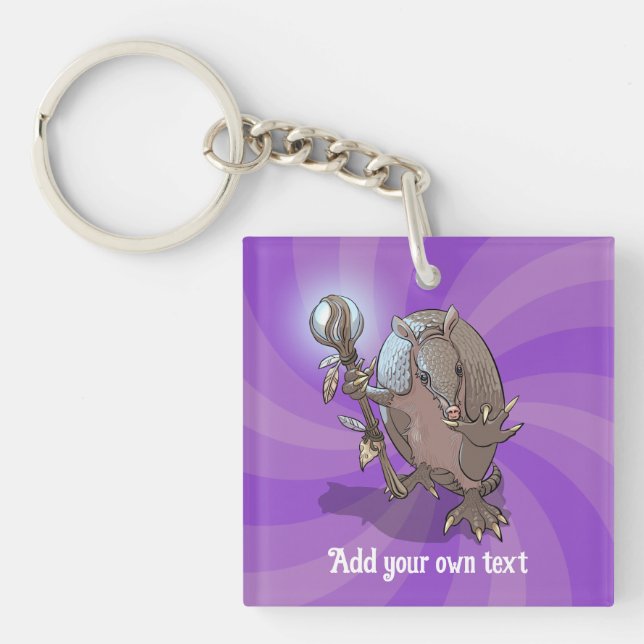 Porte-clefs Amusant Armadillo Ajouter Votre Propre Texte Carto (Devant)