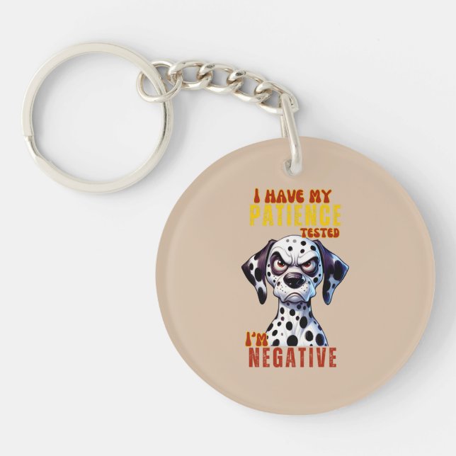 Porte-clefs Amusant chien Porte - clé & Lanyard - 'Patience Te (Devant)
