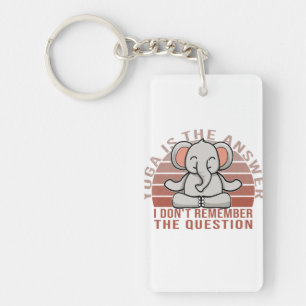 Porte-clefs Amusant éléphant mignon faisant du yoga. drôle de